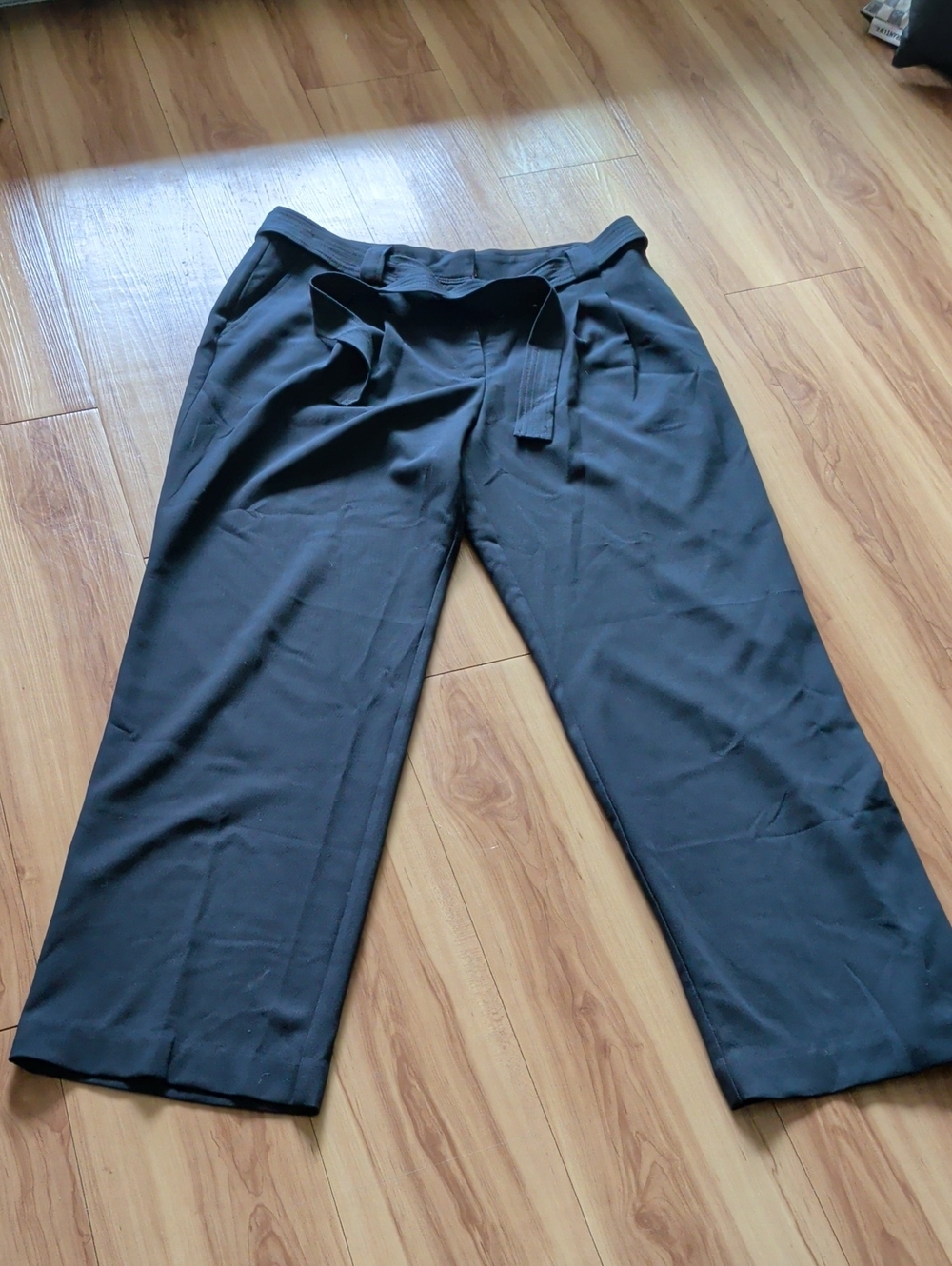 Mauve Navy Wide-Leg Belted Woman's Dress Pant